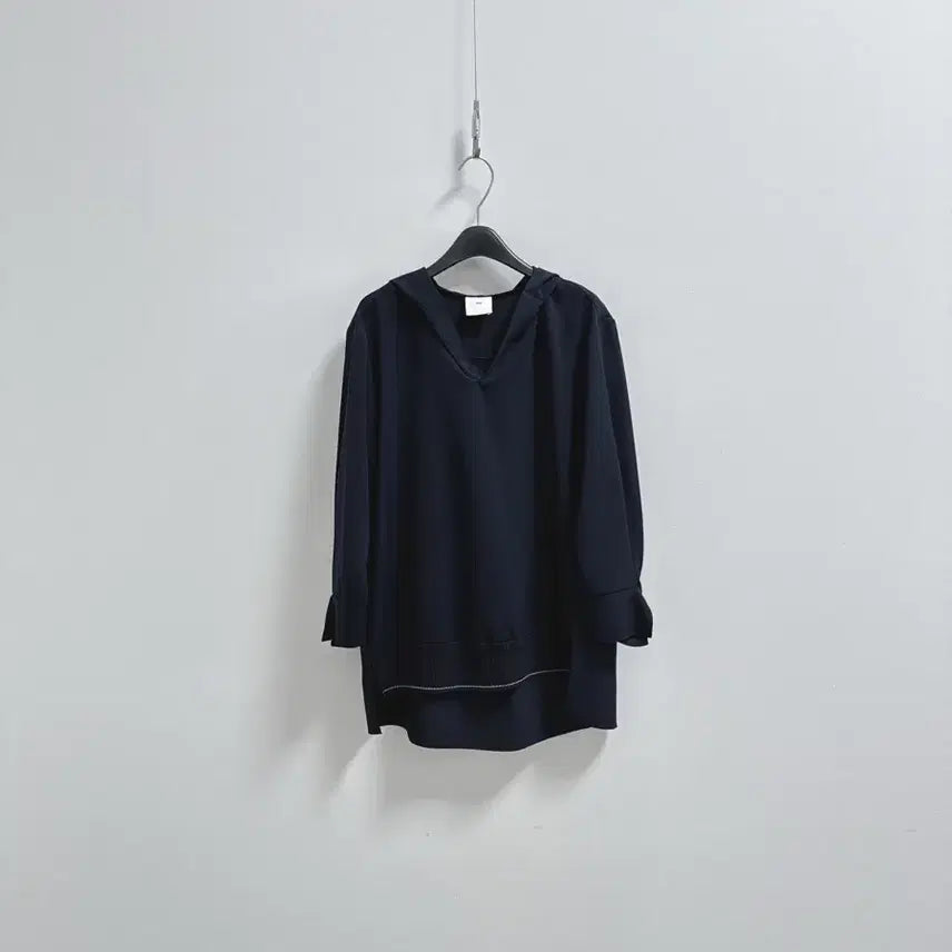 [BUNJANG] KUHO Navy Hooded Blouse / 구호 네이비 후드 블라우스
