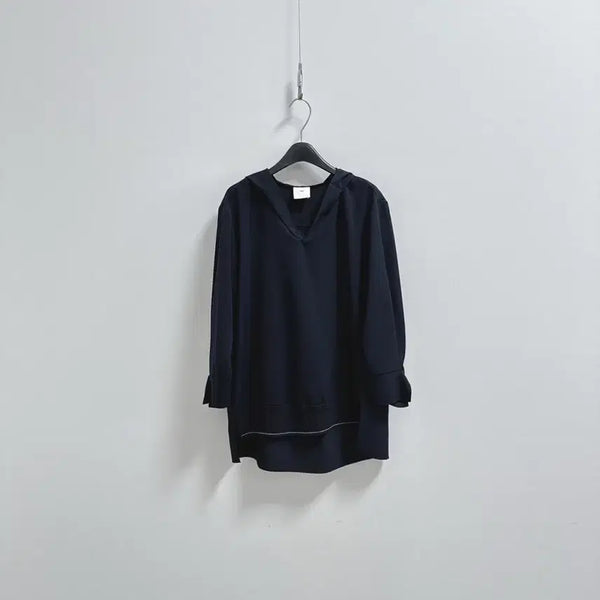 [BUNJANG] KUHO Navy Hooded Blouse / 구호 네이비 후드 블라우스