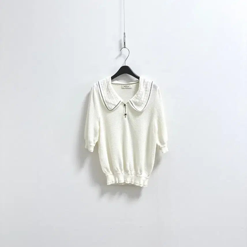 [BUNJANG] Mine Ivory Detachable Collar Knit / 마인 아이보리 카라 탈착 니트