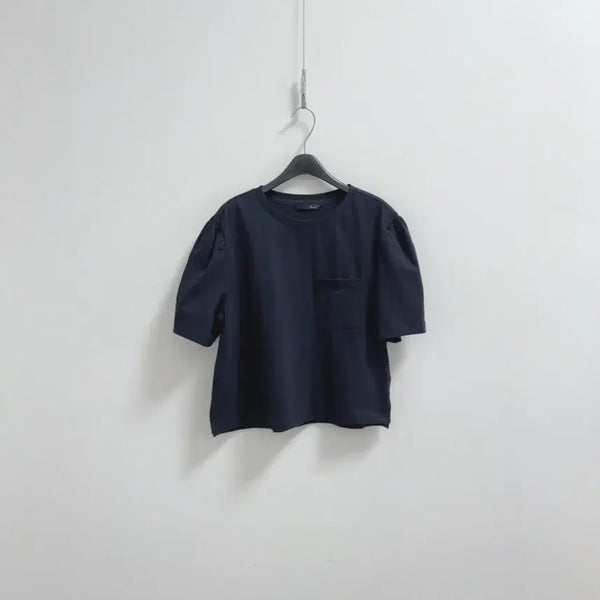 [BUNJANG] G-CUT Cotton Puff Sleeve T-Shirt Navy / 지컷 코튼 퍼프 티셔츠 네이비