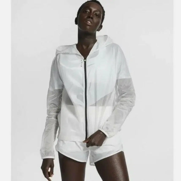 [BUNJANG] Nike Lightweight White Hooded Windbreaker Jacket / 나이키 NIKE [55~66] 초경량 화이트 후드 바람막이