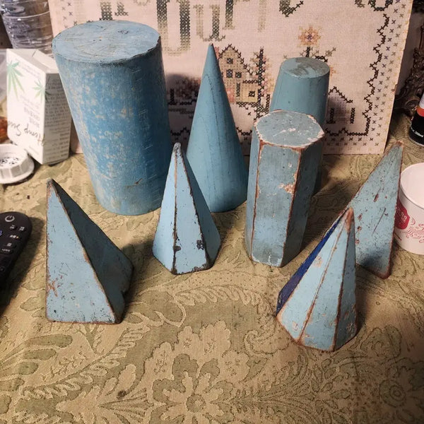 [BUNJANG] Vintage Wooden 3D Model Set - 1970s Educational Toy / 옛날 국민학생 교육용 나무 입체모형1970년대 8개에39000원