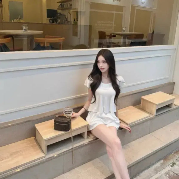 [BUNJANG] Summer Flare Fit T-Shirt White / 새상품/플레어핏/군살커버핏/여름티셔츠 수입의류