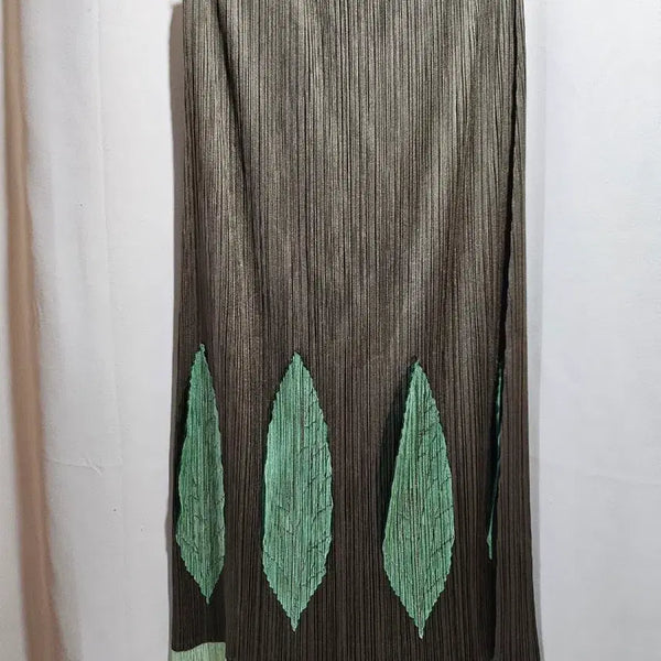 [BUNJANG] Pleats Please Long Skirt Leaf Motif / 플리츠플리즈 스커트