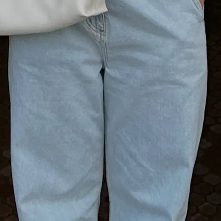 [BUNJANG] Ethos Wide Stitch Denim Pants (Size 3, Light Blue) / ETHOS WIDE STITCH DENIM 3사이즈, 에토스 와이드 스티치 데님 연청