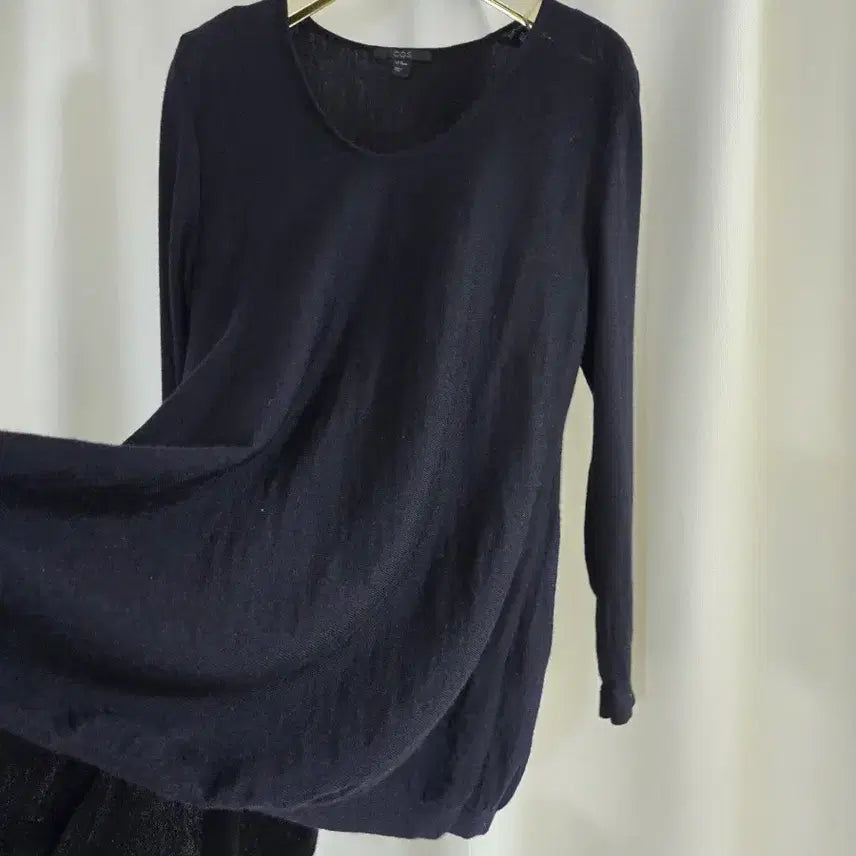 [BUNJANG] COS Asymmetrical Knit Sweater XS Navy Black / 코스 언발 니트