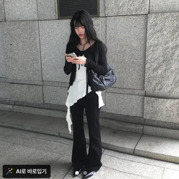 [BUNJANG] Aniwonmore Reben Slim Fit Bootcut Pants Black / 애니원모어 리벤 슬림핏 부츠컷 팬츠 블랙 !!!토요일까지만 이 가격!!!