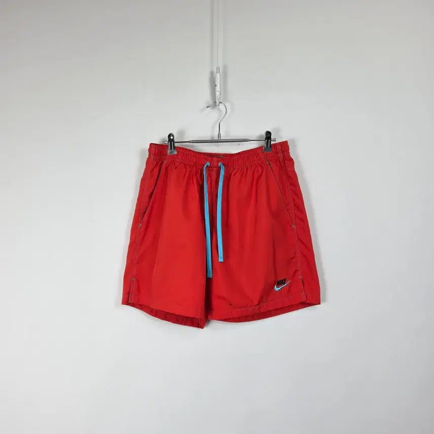 [BUNJANG] Nike Red Nylon Banded Shorts (Size 30-32 Inch) / 나이키 밴딩 나일론 쇼츠 레드 남 30-32 인치 260820