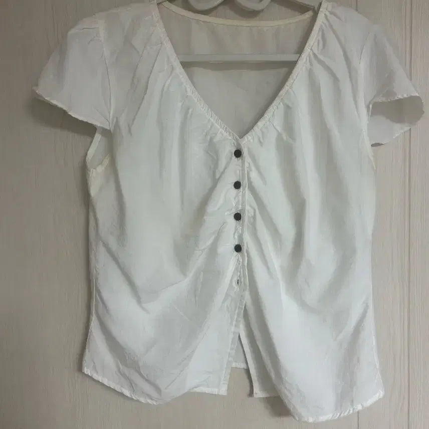 [BUNJANG] White Short Sleeve Blouse / 화이트 반팔 블라우스