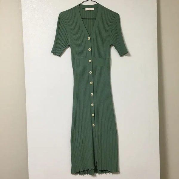 [BUNJANG] ORR Button-Up Knit Long Dress / ORR 오르 버튼업 니트 롱 원피스 M