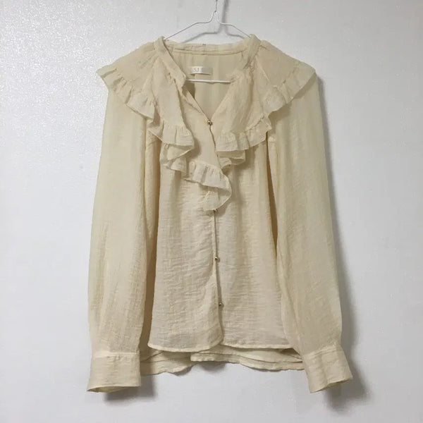 [BUNJANG] SJSJ Ruffle Blouse / SJSJ 에스제이 러플 블라우스