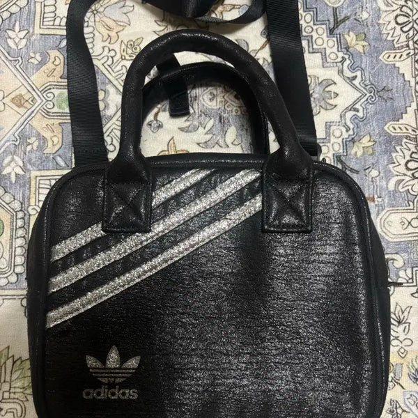 [BUNJANG] Adidas Mini Crossbody Bag Black/Silver / 아디다스 미니 크로스백 검정 실버
