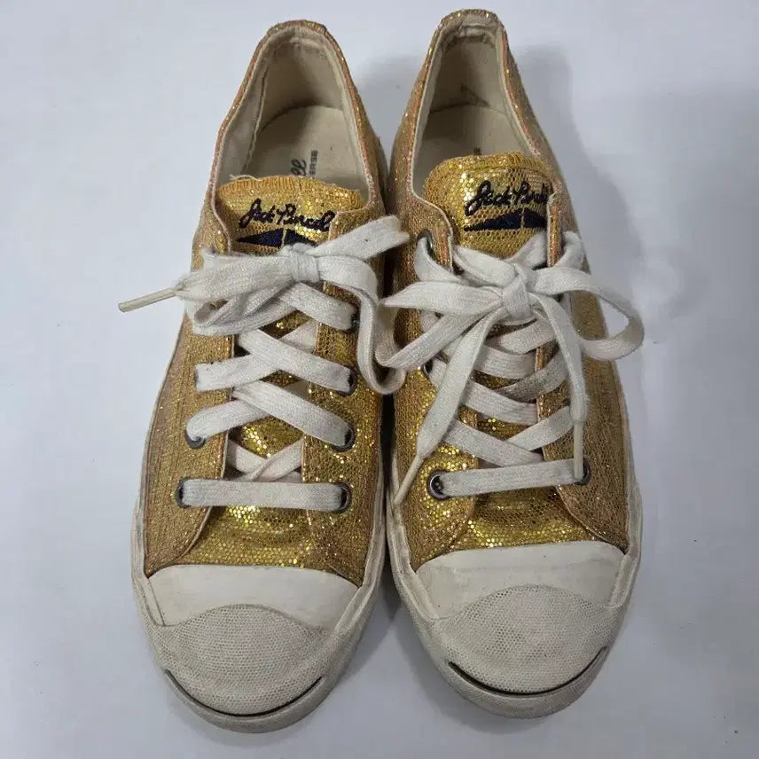 [BUNJANG] Converse Jack Purcell Glitter Sneakers Gold Size 215 / 컨버스 잭퍼셀 스니커즈 골드 글리터  사이즈 215