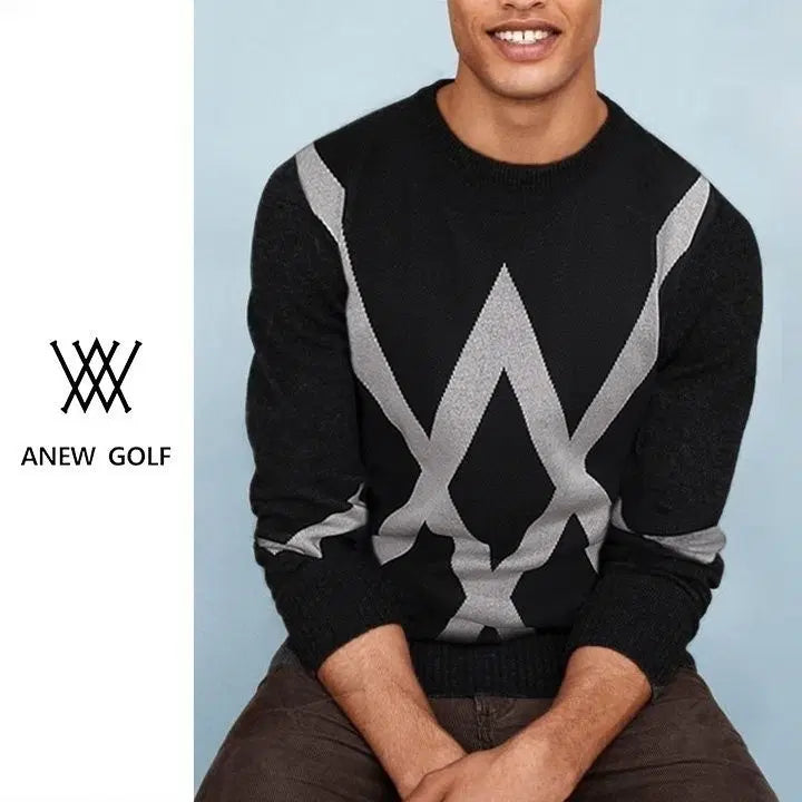[BUNJANG] Anew Diamond Round Knit Sweater / 어뉴 남성 다이아 라운드 니트