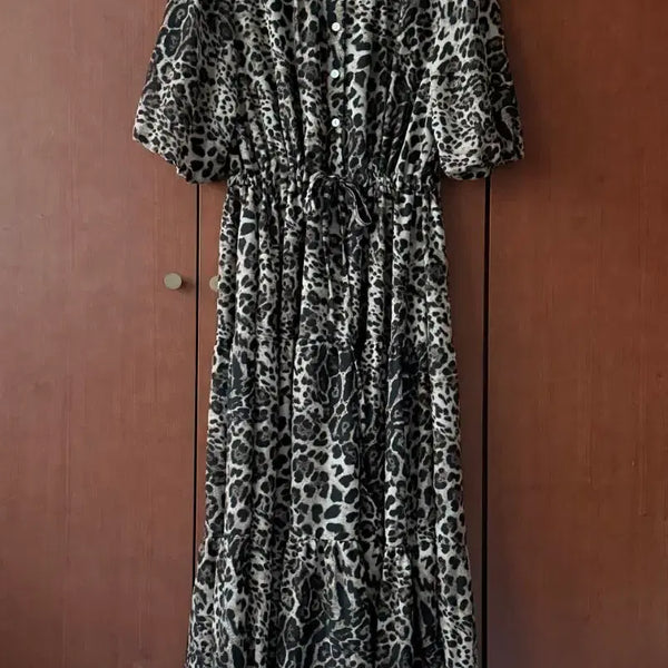 [BUNJANG] Leopard Pattern Long Dress / 레오파드 패턴 롱 원피스