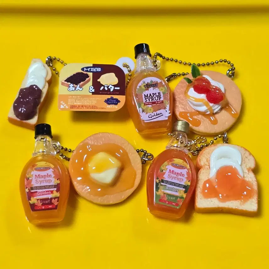 [BUNJANG] Maple Syrup and Dessert Toast Gacha Keychain Bundle Set / 메이플 시럽과 디저트 토스트   가챠 키링  일괄