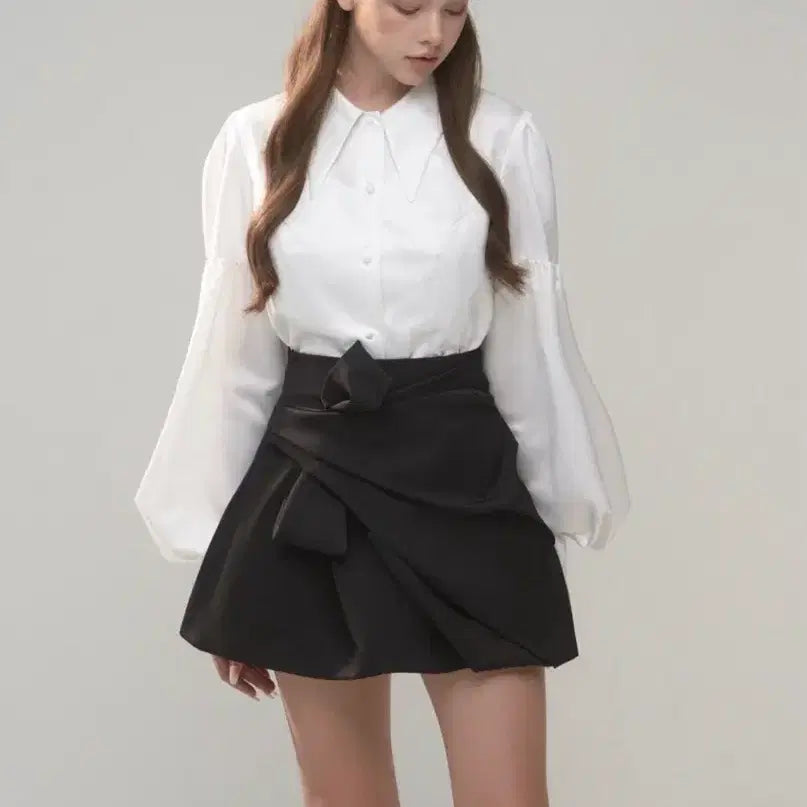 [BUNJANG] Perte Jane Ribbon Bow Draping Skirt / 퍼제인 ribbon bow draping skirt (34)