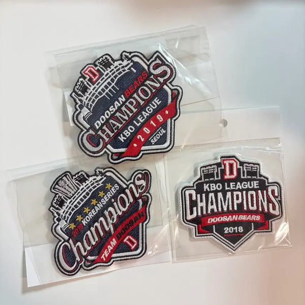 [BUNJANG] Doosan Bears Championship Patch Bundle Set (2018, 2019) / 두산베어스 우승 패치 3개 일괄