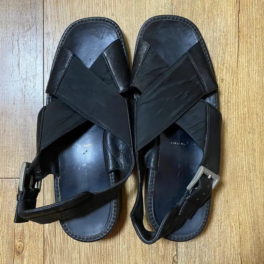[BUNJANG] Prada Men's Sandals Black Leather Buckle Strap Size 280 / 프라다 남성 샌들 사이즈 270