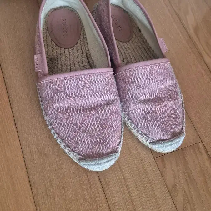 [BUNJANG] Gucci Pink GG Canvas Espadrilles / 구찌 핑크 GG 캔버스 에스파드리유