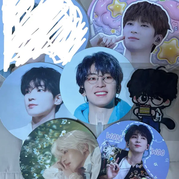 [BUNJANG] SEVENTEEN Wonwoo Unofficial Fan-Made Fan Bundle Set / 세븐틴 원우 비공굿 부채 일괄판매