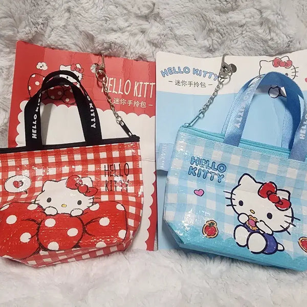 [BUNJANG] Hello Kitty Mini Tartan Pouch Keychain Set / (새상품)헬로키티 미니 타포린 파우치 키링 2종