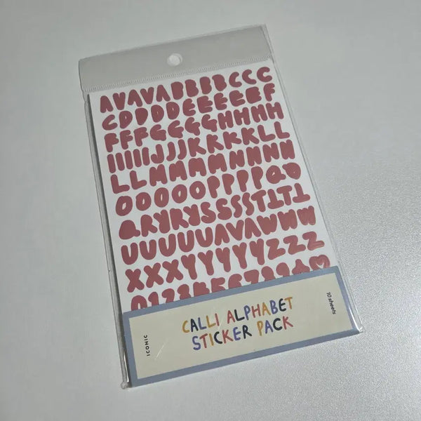 [BUNJANG] Iconic Calligraphy Alphabet Sticker Pack / 아이코닉 캘리 알파벳 스티커팩