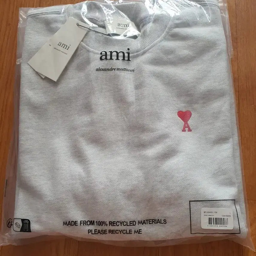 [BUNJANG] AMI Sweatshirt Grey L / 아미 맨투맨 그레이 L