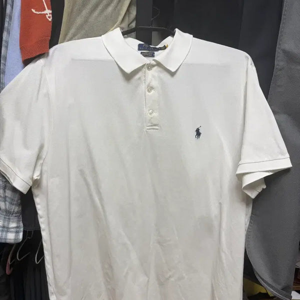 [BUNJANG] Polo Ralph Lauren Custom Slim Fit Polo Shirt White / [XL] 폴로 랄프로렌 커스텀 슬림핏 카라티 화이트