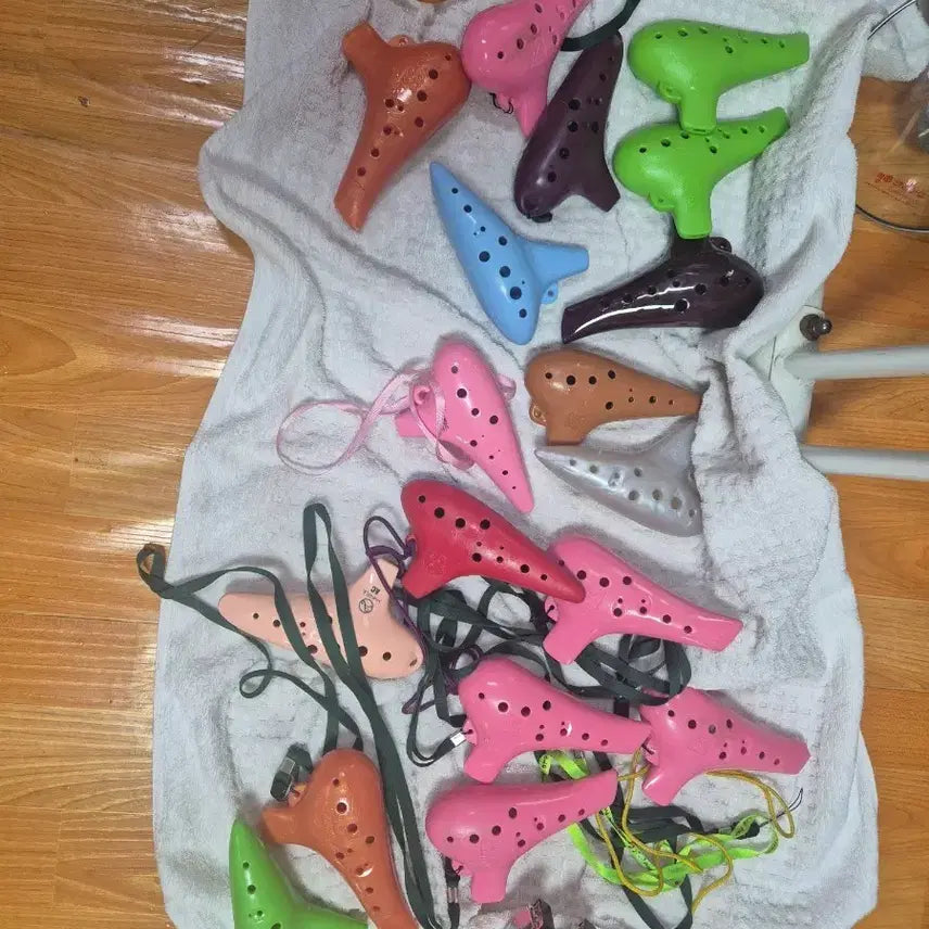 [BUNJANG] Assorted Color Educational Ocarina and Harmonica Set / 다양한 색상의 교육용 오카리나와 하모니카(식초물 혼합물에 소독함)(일괄)