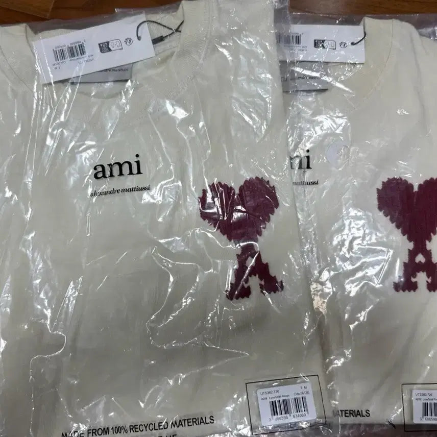 [BUNJANG] AMI Heart Logo Knit Ivory (XS, M) / 아미 하트 로고 니트 아이보리 (XS,M)