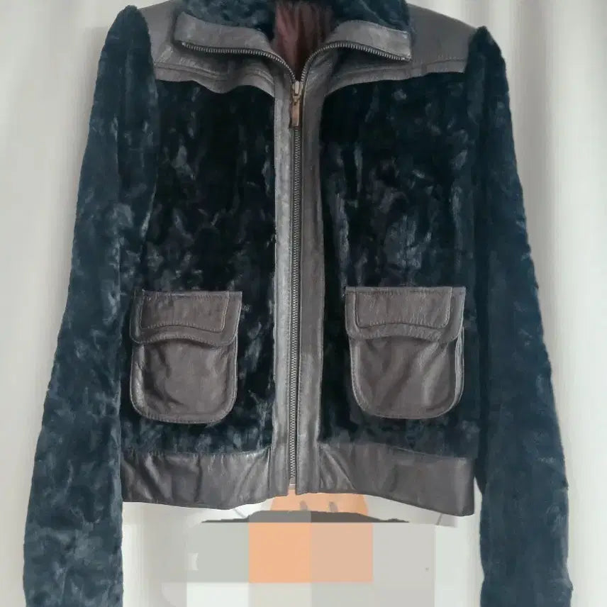 [BUNJANG] Faux Fur Leather Jacket / 인조퍼 가죽자켓