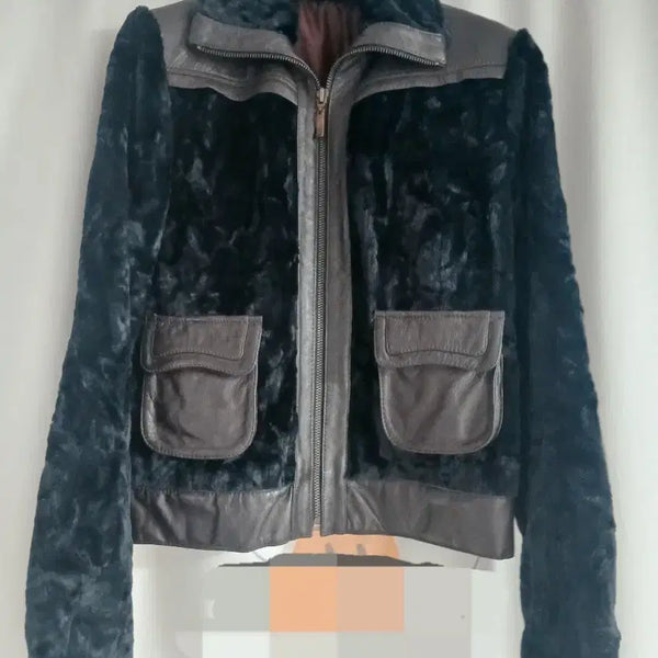 [BUNJANG] Faux Fur Leather Jacket / 인조퍼 가죽자켓