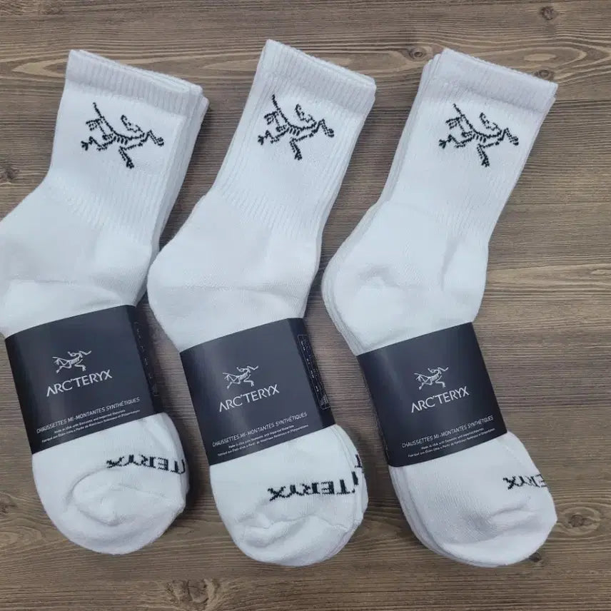 [BUNJANG] Arc'teryx Cushion Socks (9 Pairs) / 아크테릭스 쿠션양말 화이트 9켤레