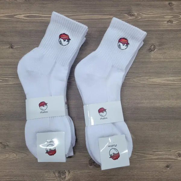 [BUNJANG] Malbon Golf Socks (6 Pairs) - White / 말본 골프 양말 화이트 6켤레
