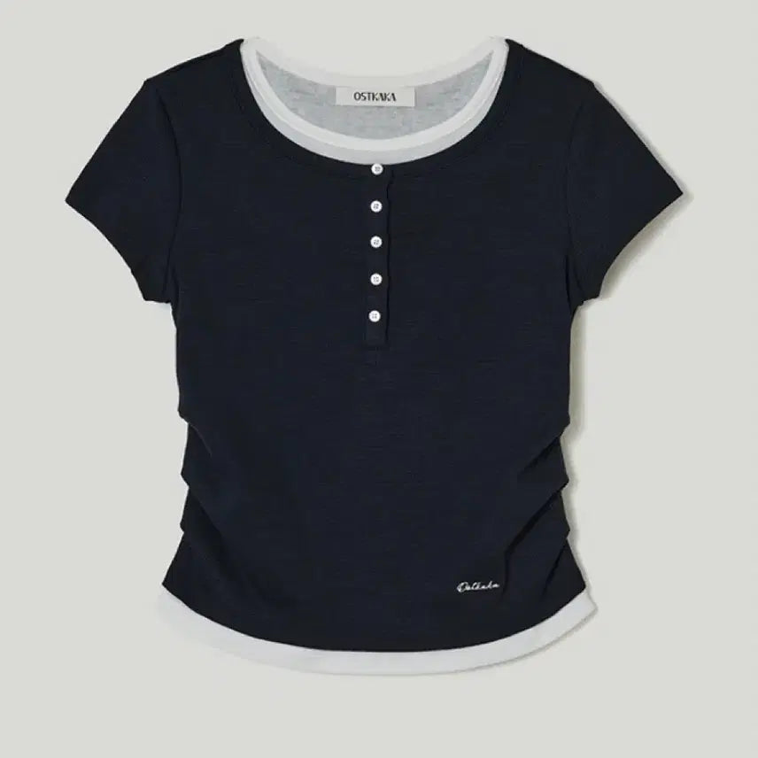 [BUNJANG] Ostkaka Waffle Layered T-Shirt Navy M / 오스트카카 와플 레이어드 티셔츠 네이비 M