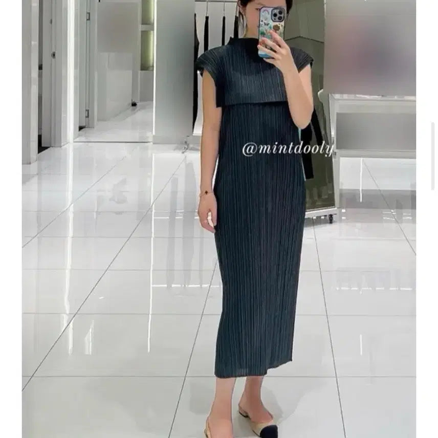 [BUNJANG] Pleats Please Monthly Dress Charcoal Size 2 / 플리츠플리즈 6월먼슬리원피스 차콜 2사이즈