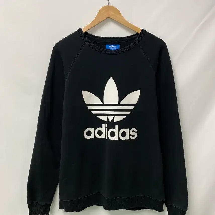 [BUNJANG] Adidas Trefoil Logo Black Sweatshirt / 225. 아디다스 트레포일 로고 블랙 맨투맨110