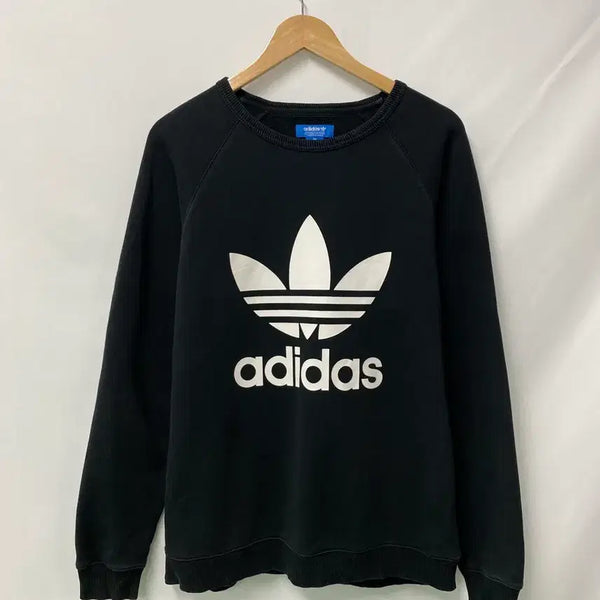 [BUNJANG] Adidas Trefoil Logo Black Sweatshirt / 225. 아디다스 트레포일 로고 블랙 맨투맨110