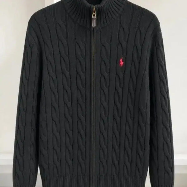 [BUNJANG] Polo Ralph Lauren Cable Knit Full Zip-Up Sweater / 폴로 랄프로렌 케이블 니트 풀집업