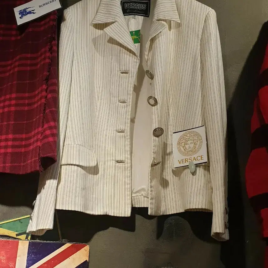 [BUNJANG] Versace Pinstripe Classic Jacket / 베르사체 콤비