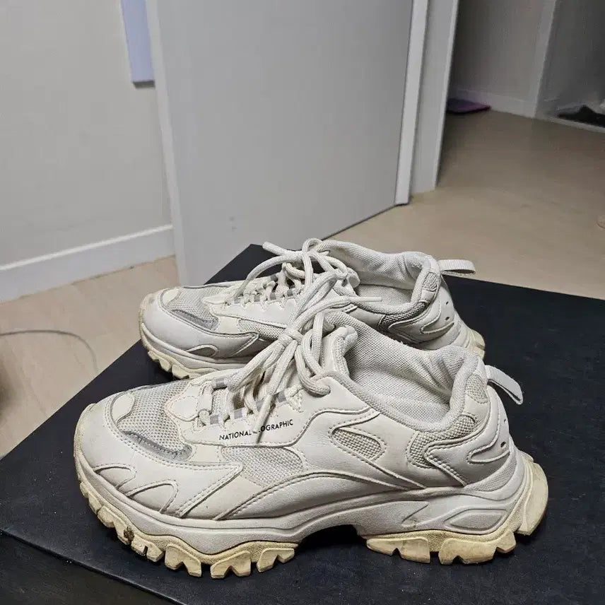 [BUNJANG] National Geographic White Sneakers Size 235 / 내셔널지오그래픽 화이트 스니커즈 235mm 상태좋음
