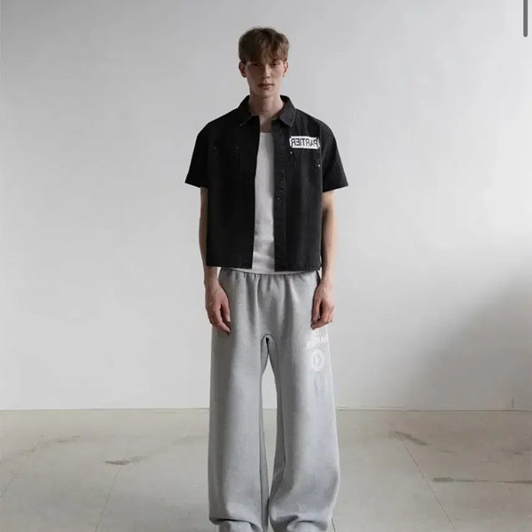 [BUNJANG] Punch Drunk Partyz Cropped Shirt Size 1 / 펀치드렁크파티즈 크롭셔츠 1사이즈