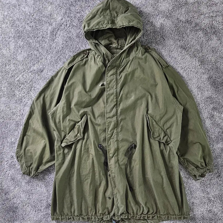 [BUNJANG] Khaki Hooded Military Field Parka / 밀리터리 야상 파카