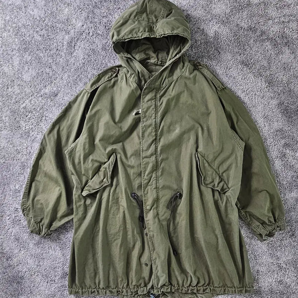 [BUNJANG] Khaki Hooded Military Field Parka / 밀리터리 야상 파카