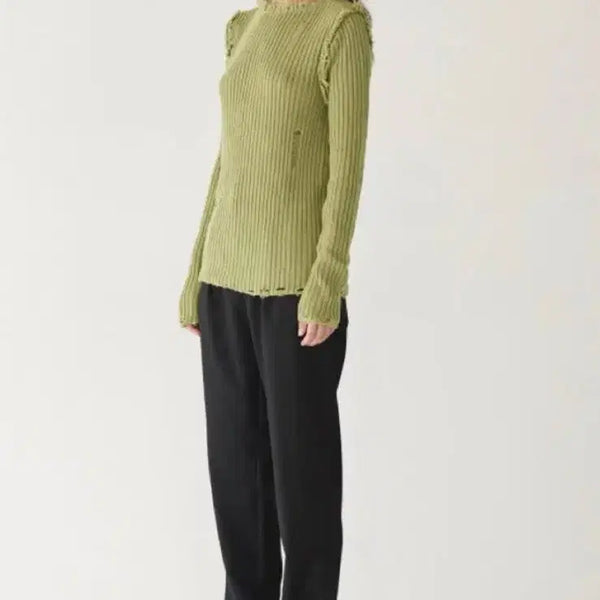 [BUNJANG] Diagonal Damage Knit / 다이애그널 데미지니트