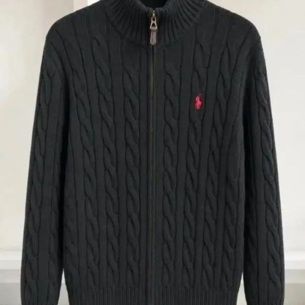 [BUNJANG] Polo Ralph Lauren Cable Knit Zip-Up Navy / #최저가 폴로 랄프로렌 케이블 니트 집업 네이비