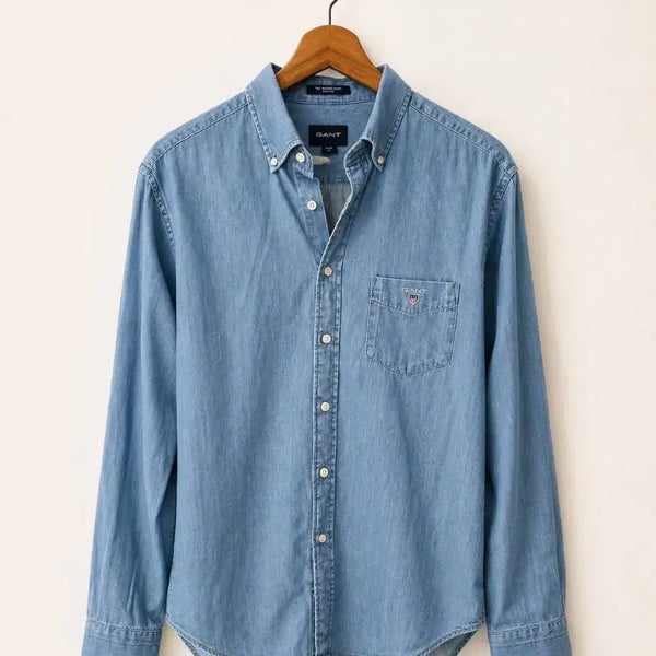 [BUNJANG] GANT Indigo Denim Shirt (Size S) / 제목: [GANT] 간트 인디고 데님 셔츠 (S사이즈, 15)