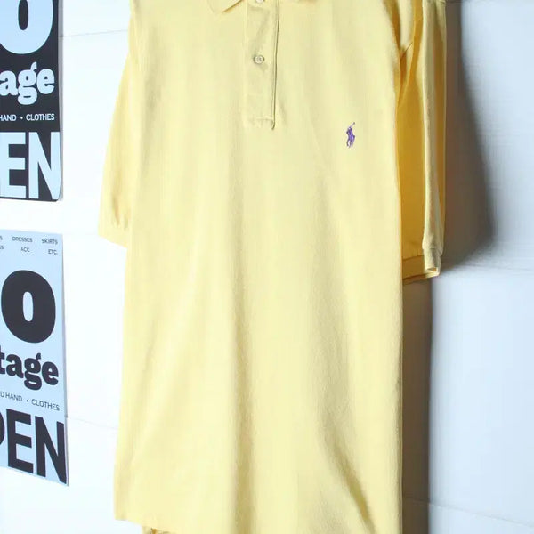 [BUNJANG] Polo Ralph Lauren Short Sleeve Polo Shirt Yellow / (L-2XL) 폴로 랄프로렌 반팔 카라 티셔츠 USA 노랑-H36969