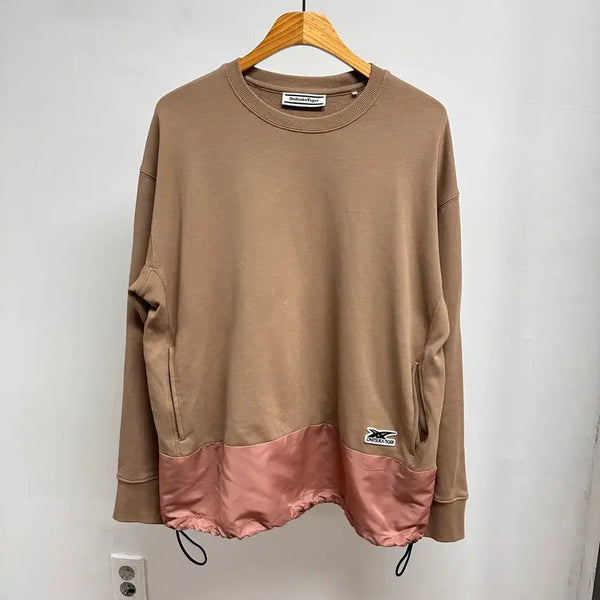 [BUNJANG] Onitsuka Tiger Color-Block String Detail Oversized Sweatshirt / 오니츠카타이거 스트링 배색 맨투맨 스웻셔츠 오버핏 S J75